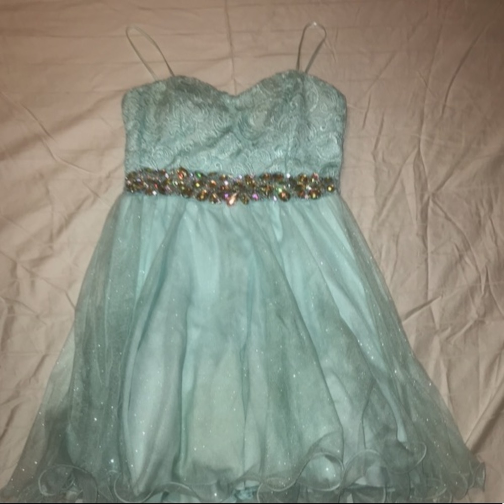 sparkled teal dress